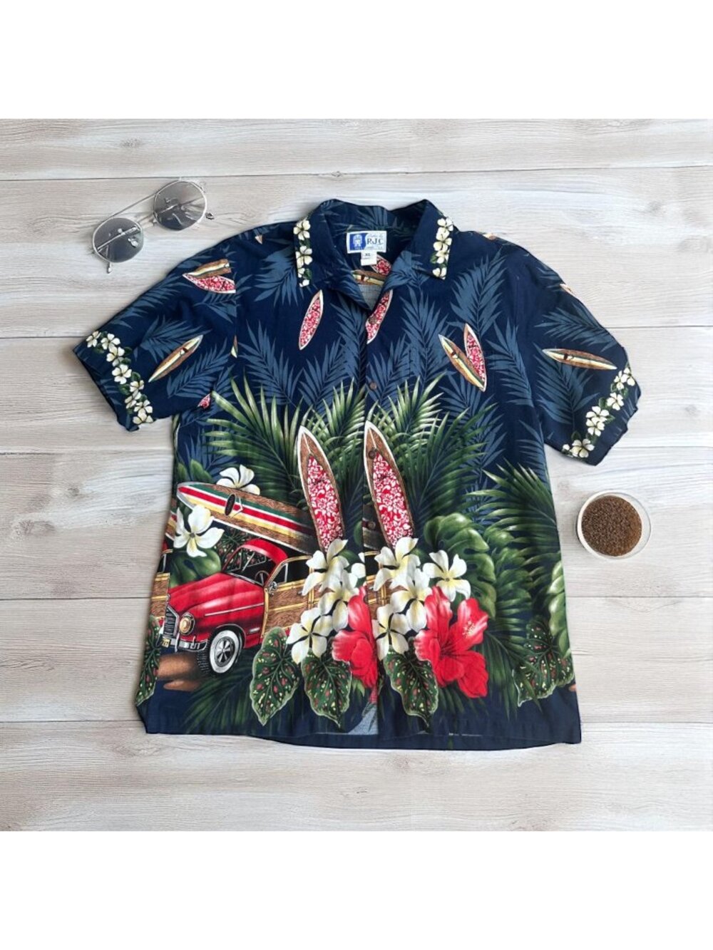 RJC Men's Vintage Hawaiian Button Down Shirt Size XL